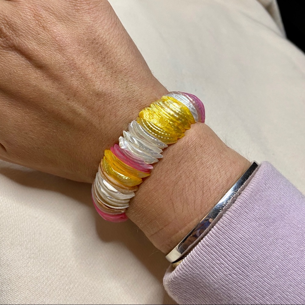 Painted shell bracelet from Thailand